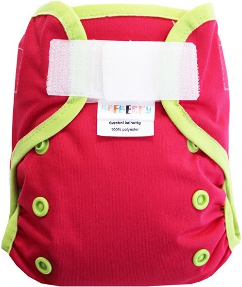 Breberky Svrchní kalhotky MINI XS bez křidélek - Růžové SZ , limetkové patentky + limetková gumička - obrázek 1