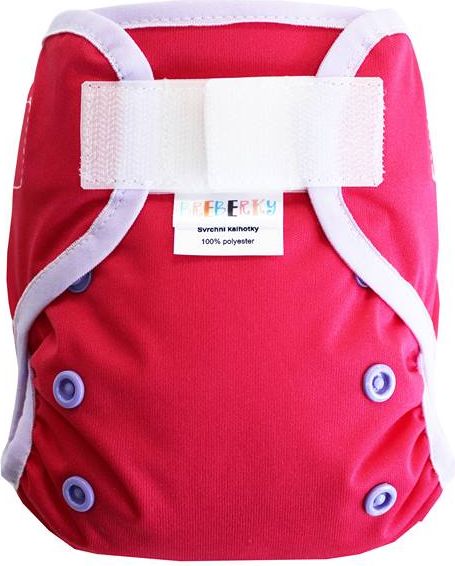 Breberky Svrchní kalhotky MINI XS bez křidélek - Růžové SZ , fialové patentky + fialová gumička - obrázek 1