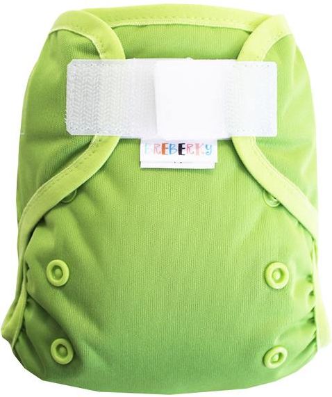 Breberky Svrchní kalhotky MINI XS bez křidélek - Zelené SZ , limetkové patentky + limetková gumička - obrázek 1