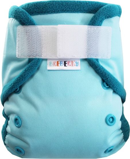 Breberky Svrchní kalhotky MINI XS bez křidélek - Světle modré SZ , tyrkysové patentky + tyrkysové lemování - obrázek 1
