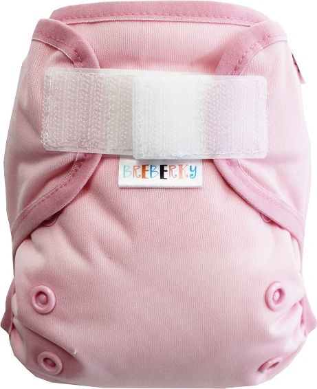 Breberky Svrchní kalhotky MINI XS bez křidélek - Světle růžové SZ , sv.růžové patentky + sv.růžová gumička - obrázek 1
