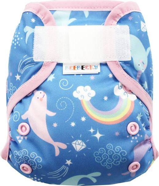 Breberky Svrchní kalhotky MINI bez křidélek - Narval SZ, sv. růžové patentky + sv. růžová gumička - obrázek 1