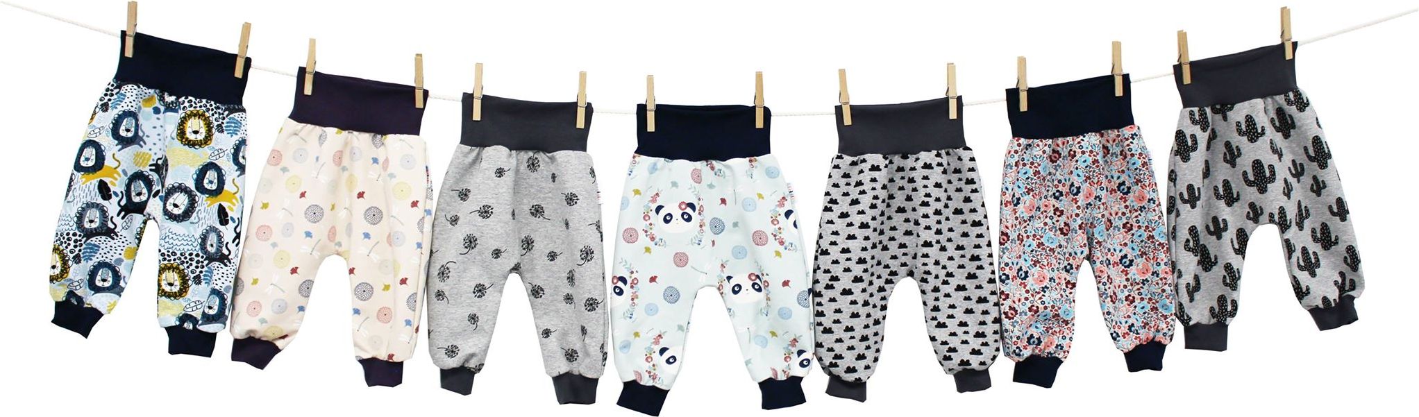 Breberky Turecké kalhoty - Kaktusy Velikost EUR: 50 (newborn) - obrázek 2