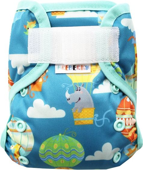 Breberky Svrchní kalhotky MINI XS bez křidélek - Výlet balónem SZ , mint patentky + mint gumička - obrázek 1