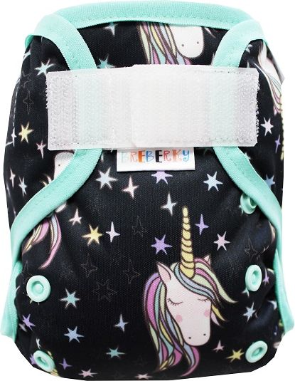 Breberky Svrchní kalhotky MINI XS bez křidélek - Kouzelný jednorožec SZ , mint patentky + mint gumička - obrázek 1