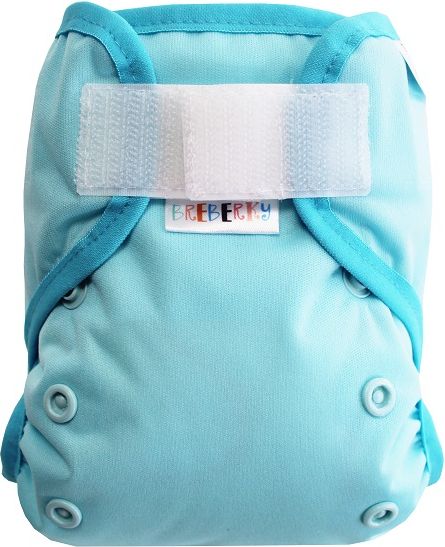 Breberky Svrchní kalhotky MINI XS bez křidélek - Světle modré SZ , sv.modré patentky + sv.modrá gumička - obrázek 1