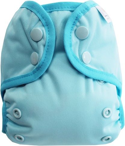 Breberky Svrchní kalhotky MINI XS bez křidélek - Světle modré PAT , sv.modré patentky + sv. modrá gumička - obrázek 1