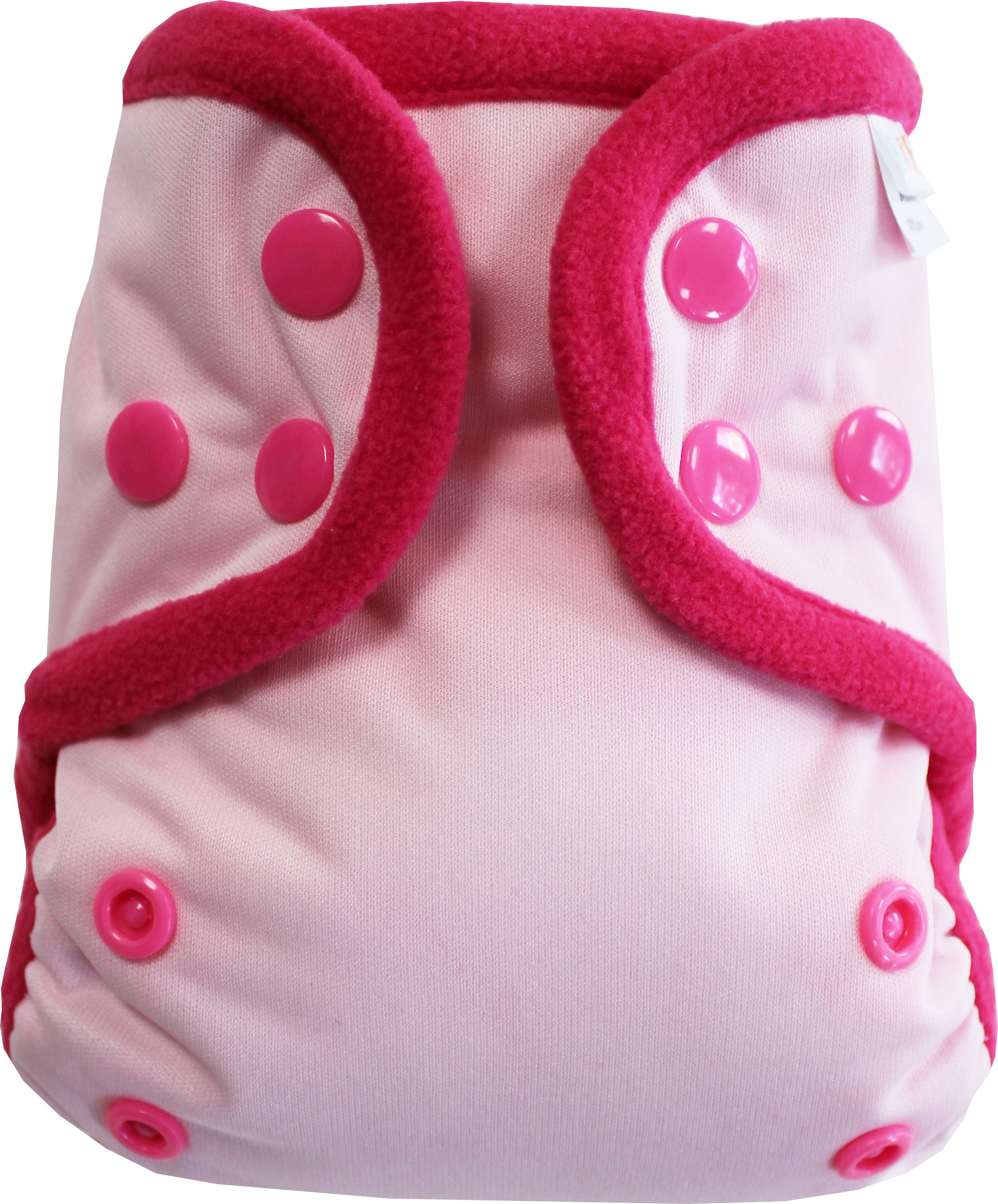 Breberky Svrchní kalhotky MINI XS bez křidélek - Světle růžové PAT , růžové patentky + růžové lemování - obrázek 1