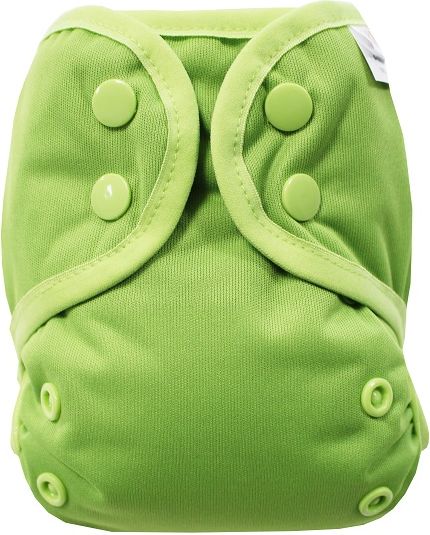 Breberky Svrchní kalhotky MINI XS bez křidélek - Zelené PAT , limetkové patentky + limetková gumička - obrázek 1