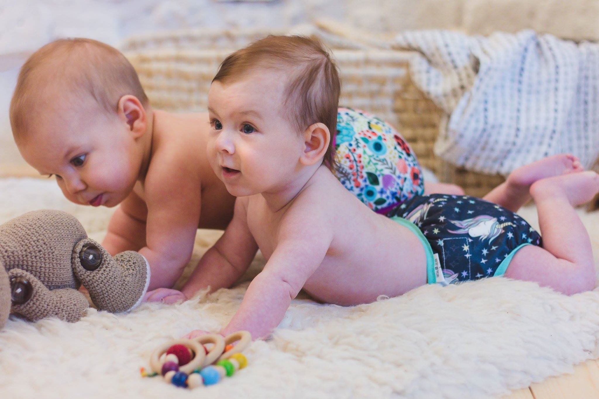 Breberky Svrchní kalhotky MINI - Luční kvítí SZ, fialové patentky + fialové lemování - obrázek 3