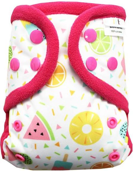 Breberky Svrchní kalhotky MINI - Letní osvěžení PAT, růžové patentky + růžové lemování - obrázek 1