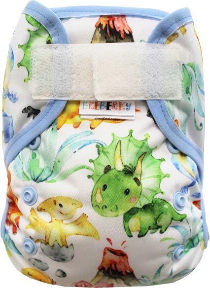 Breberky Svrchní kalhotky MINI bez křidélek - Dinosauříci SZ, sv.modré patentky + sv.modrá gumička - obrázek 1