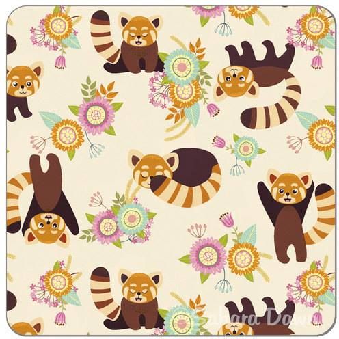 Breberky Svrchní kalhotky - Panda červená PAT (model 19), mint patentky + hnědé lemování - obrázek 2