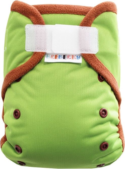 Breberky Svrchní kalhotky bez křidélek - Zelené SZ, hnědé patentky + hnědé lemování (model 19) - obrázek 1