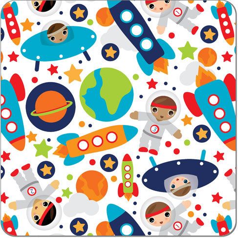 Breberky Svrchní kalhotky MINI bez křidélek - Astronaut SZ, tyrkysové patentky + tyrkysové lemování - obrázek 2
