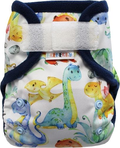 Breberky Svrchní kalhotky MINI - Dinosauříci SZ, sv.modré patentky + tm.modré lemování - obrázek 1