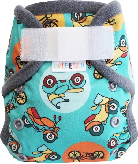Breberky Svrchní kalhotky MINI bez křidélek - Po dvou kolech SZ, šedé patentky + šedé lemování - obrázek 1