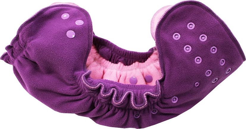 Breberky Fleecové svrchní kalhotky XL - Růžové PAT (sv.růžový vnitřek), růžové patentky - obrázek 2