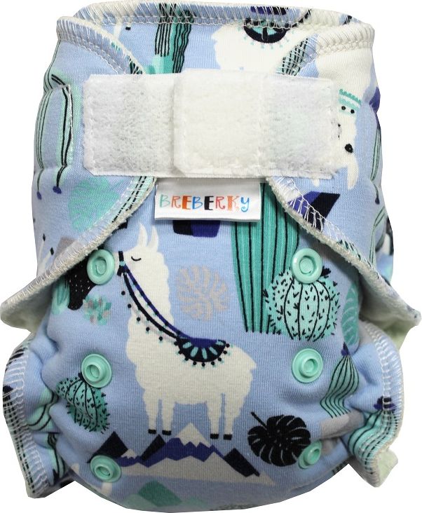 Breberky Kalhotková plenka MINI - Lama v horách SZ, mint velur - obrázek 1