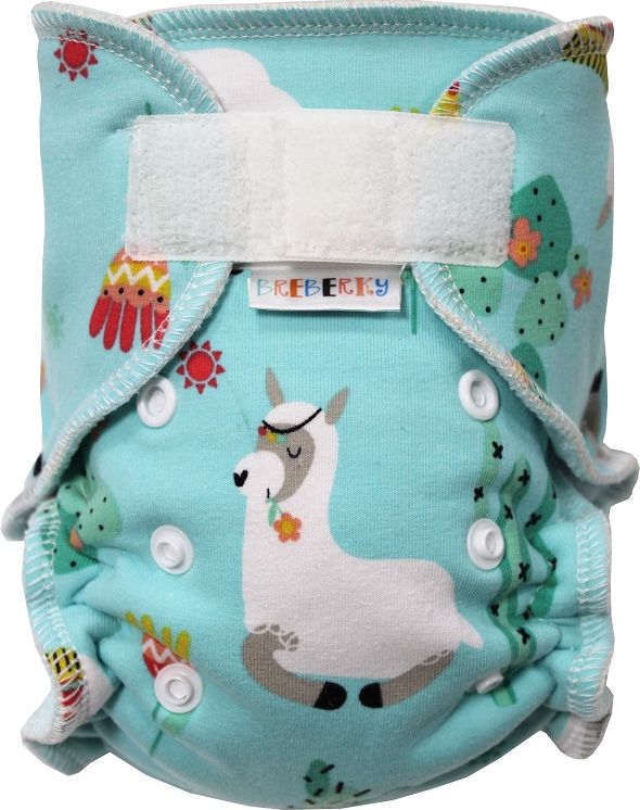 Breberky Kalhotková plenka MINI - Lama sv.modrá SZ, sv.modrý velur - obrázek 1
