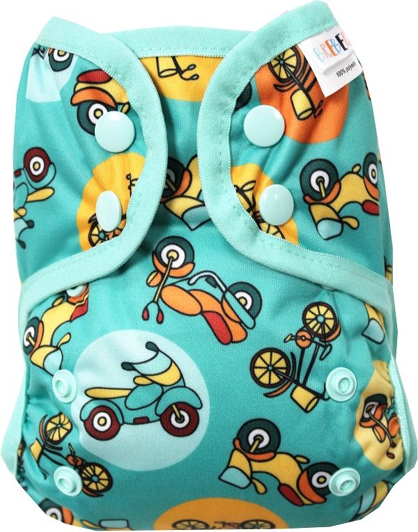 Breberky Svrchní kalhotky MINI bez křidélek - Po dvou kolech PAT, mint patentky + mint gumička - obrázek 1