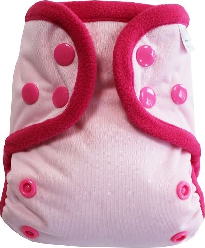 Breberky Svrchní kalhotky MINI - Světle růžové PAT, růžové patentky + růžové lemování - obrázek 1