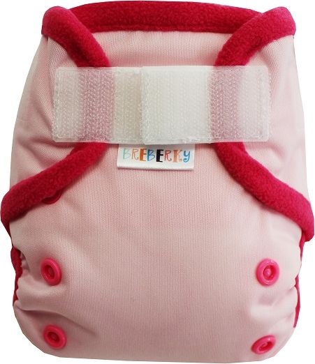 Breberky Svrchní kalhotky MINI bez křidélek - Světle růžové SZ , růžové patentky + růžové lemování - obrázek 1