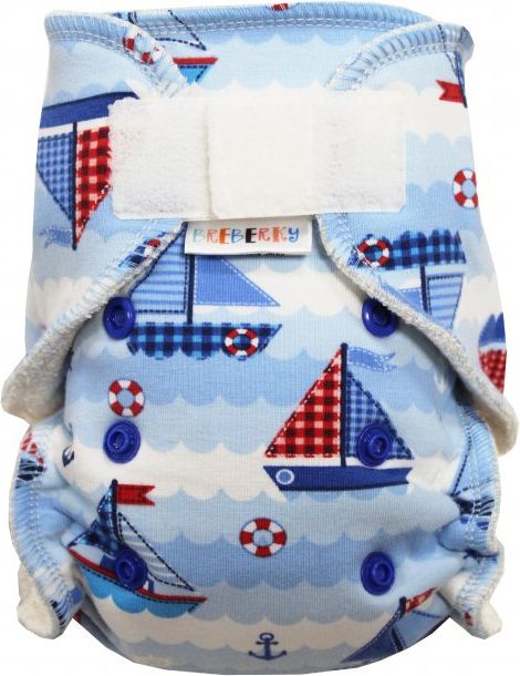 Breberky Kalhotková plenka MINI - Plachetnice SZ, modré patentky - obrázek 1