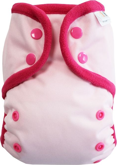 Breberky Svrchní kalhotky bez křidélek - Světle růžové PAT , růžové patentky + růžové lemování (model 19) - obrázek 1