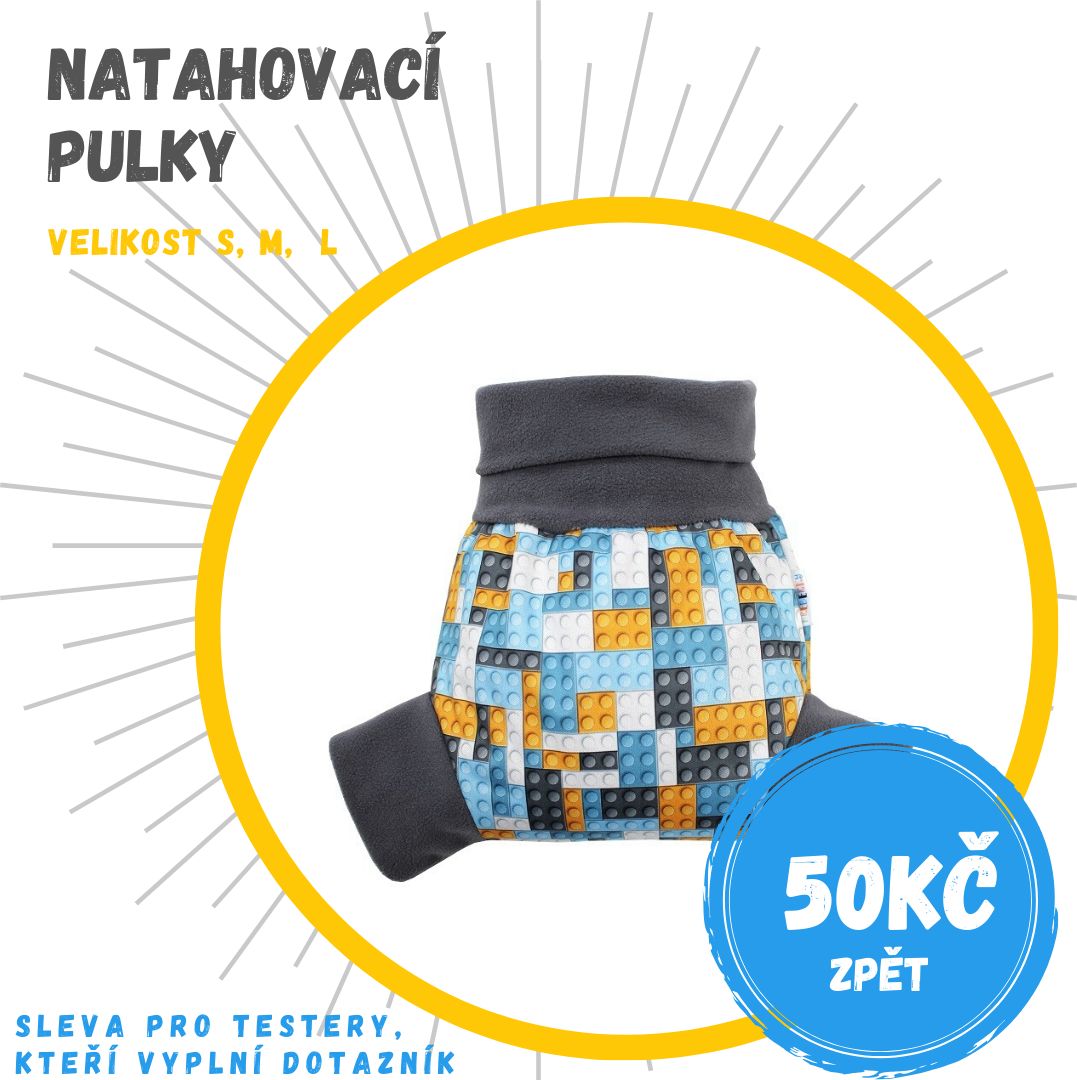 Breberky Natahovací PUL svrchní kalhotky - Lego, šedé lemování velikost: S (4-7kg) - obrázek 1