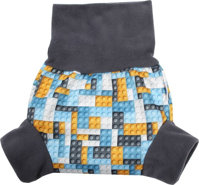 Breberky Natahovací PUL svrchní kalhotky - Lego, šedé lemování velikost: S (4-7kg) - obrázek 2