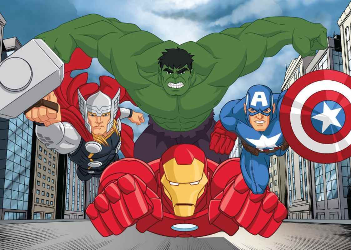 VOPI Dětský koberec Avengers 2 City Nylon, smyčkový vlas, 95/133 cm - obrázek 1