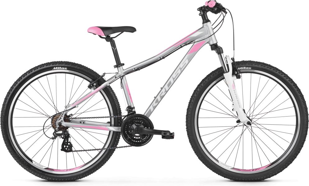Kross Kross Lea 2.0 27,5" - model 2020 stříbrná/růžová/bílá - XS (15") - obrázek 1