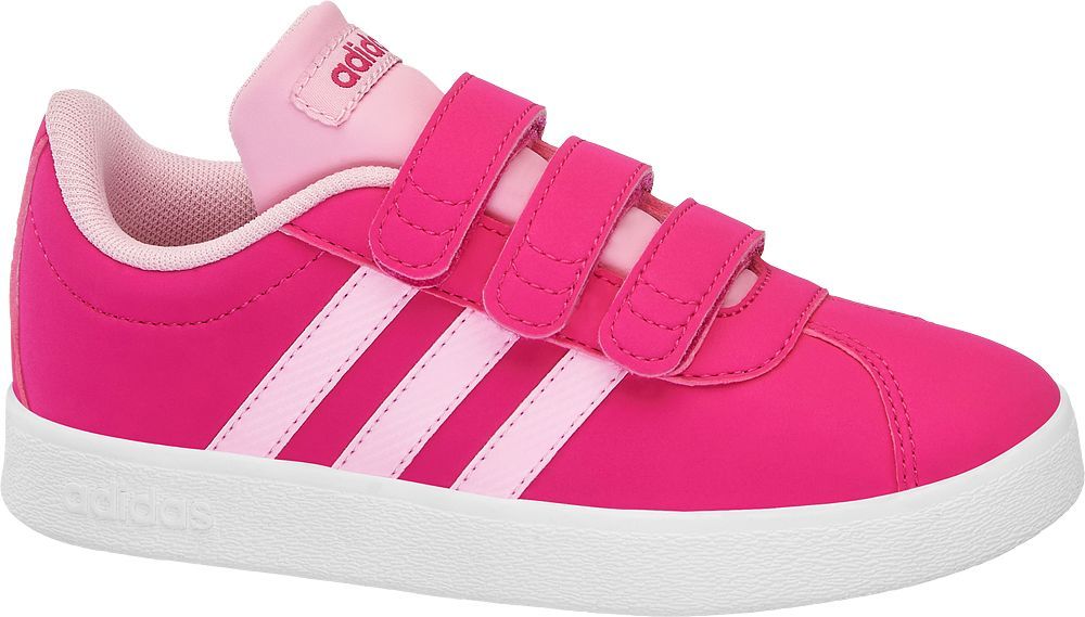 Deichmann - adidas Růžové tenisky na suchý zip Adidas Vl Court 2.0 Cmf C 32 růžová - obrázek 1