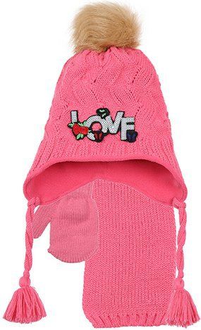 Krásné dívčí zimní Love trio starorůžové Kitti - obrázek 1
