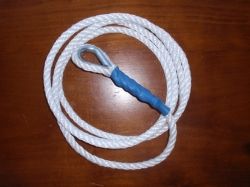 Lano bílé 10mm s očnicí délka lana 3,0m - obrázek 1