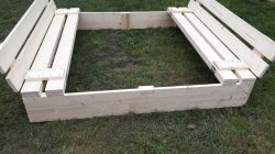 Pískoviště s víkem a se sedákem 120cm - obrázek 2