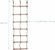 Provazový žebřík velký 3 úchyty dřevěné příčky - obrázek 2