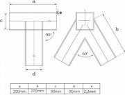 Spojovací díl, rohový spoj pro hranol 90 x 90mm, pravoúhlý červený - obrázek 2