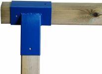 Spojovací díl, rohový spoj pro hranol 90 x 90mm, pravoúhlý červený - obrázek 3