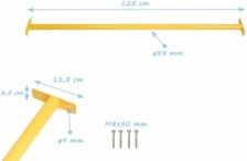 Hrazda kovová pevná 125cm tmavě zelená - obrázek 2