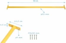 Hrazda kovová pevná 90cm světle zelená - obrázek 2