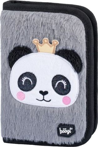 BAAGL Školní penál klasik dvě chlopně Panda - obrázek 1