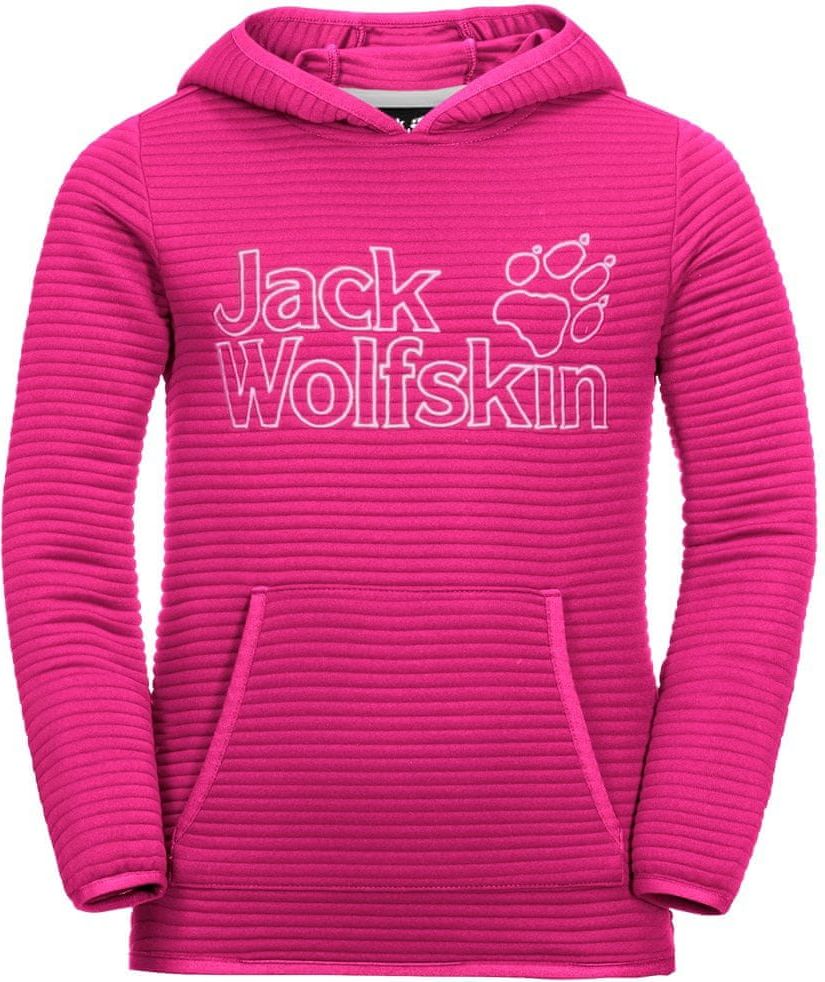 Jack Wolfskin dívčí mikina MODESTO HOODY KIDS 128, růžová - obrázek 1