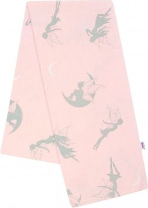 Flanelová plena s potiskem New Baby růžová s vílou, Růžová - obrázek 1