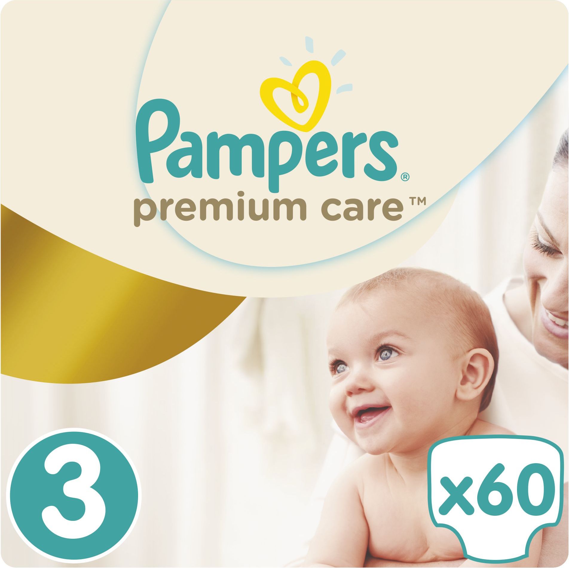 Pampers Premium Care pleny 3 Midi, 5-9 kg 60 ks - obrázek 1
