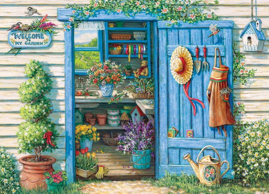 Cobble Hill Puzzle 1000 dílků Janet Kruskamp : Welcome to My Garden - obrázek 1