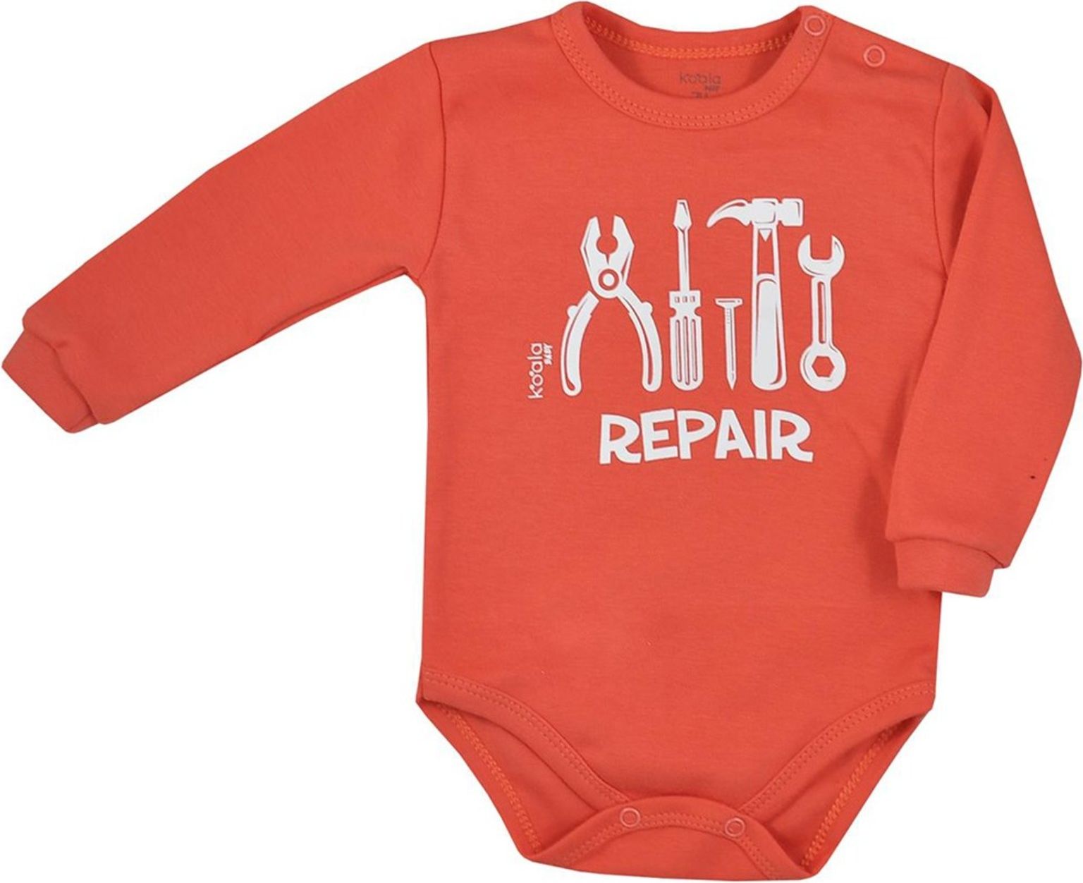Kojenecké body s dlouhým rukávem Koala Repair dark peach - Kojenecké body s dlouhým rukávem Koala Repair dark peach - obrázek 1