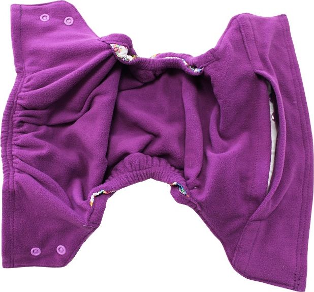Breberky Kapsová plenka - Duhová srdíčka PAT, růžové patentky + růžový fleece - obrázek 1