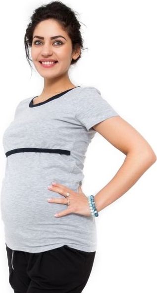 Těhotenské a kojící triko Aldona - světle šedá - XL (42) / XL - obrázek 1